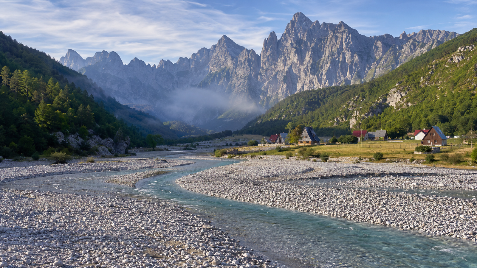 Alpine walking trail near Rragam in the upper Valbona Valley
