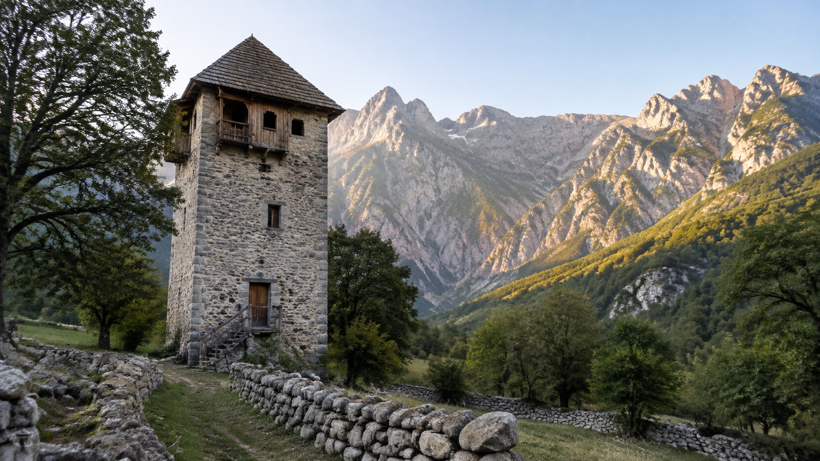 Traditional stone tower in Theth