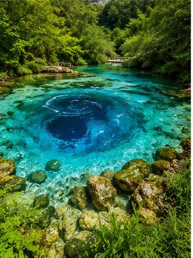 The Blue Eye natural spring in Albania