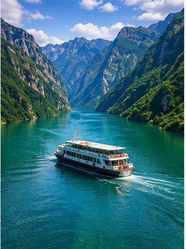 Lake Koman and the Valbona mountains